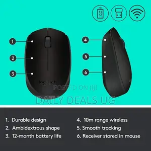 Logitech M171 Wireless Mouse 2.4 GHZ Wireless Range, Black