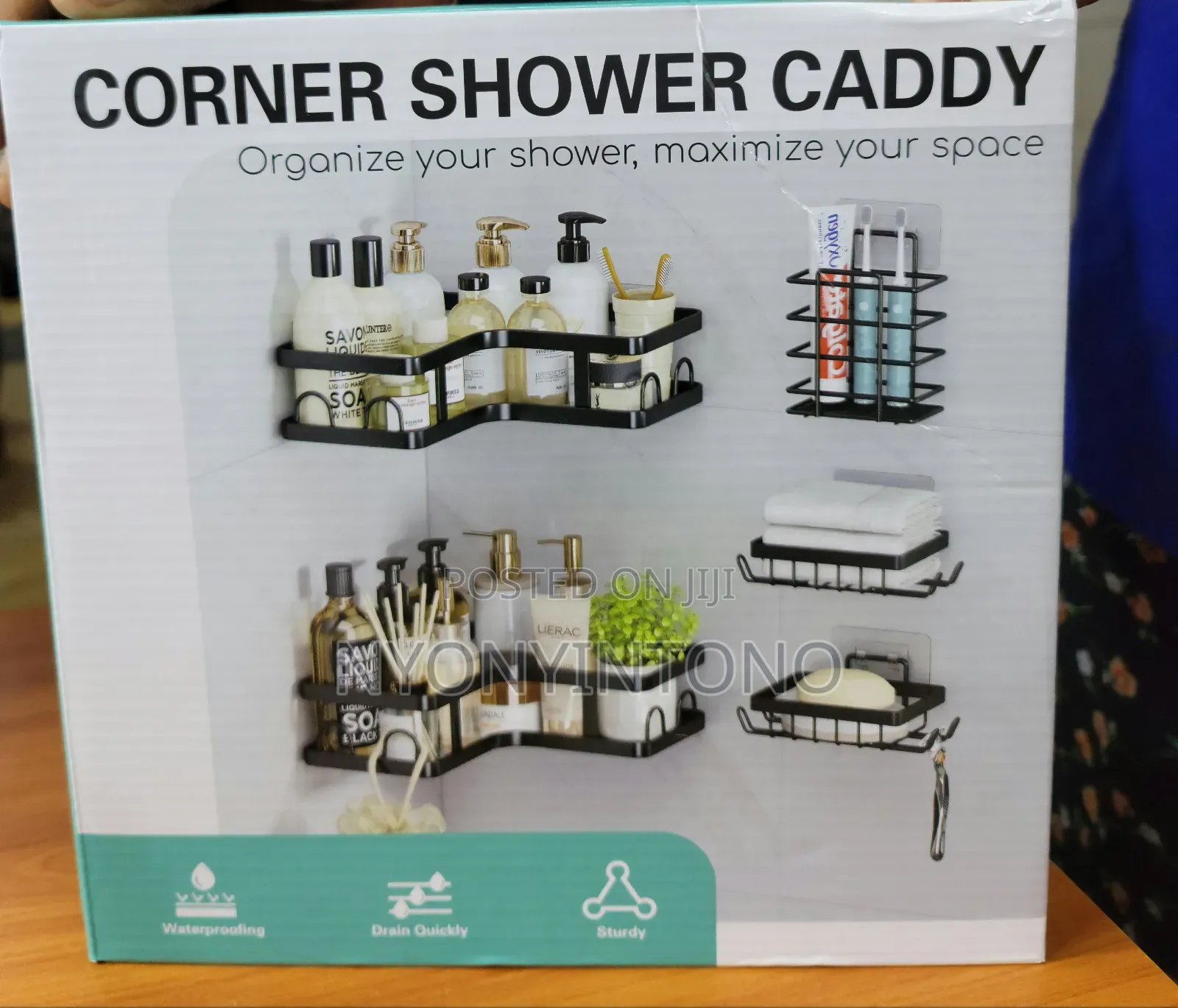 5pcs Rust Free Corner Shower Caddy