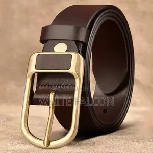 Vintage Men’S Belts-Genuine Cowhide Leather Brown