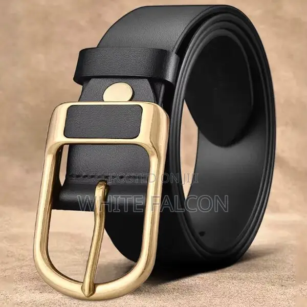 Vintage Men’S Belts-Genuine Cowhide Leather -Black