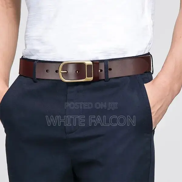 Vintage Men’S Belts-Genuine Cowhide Leather -Black