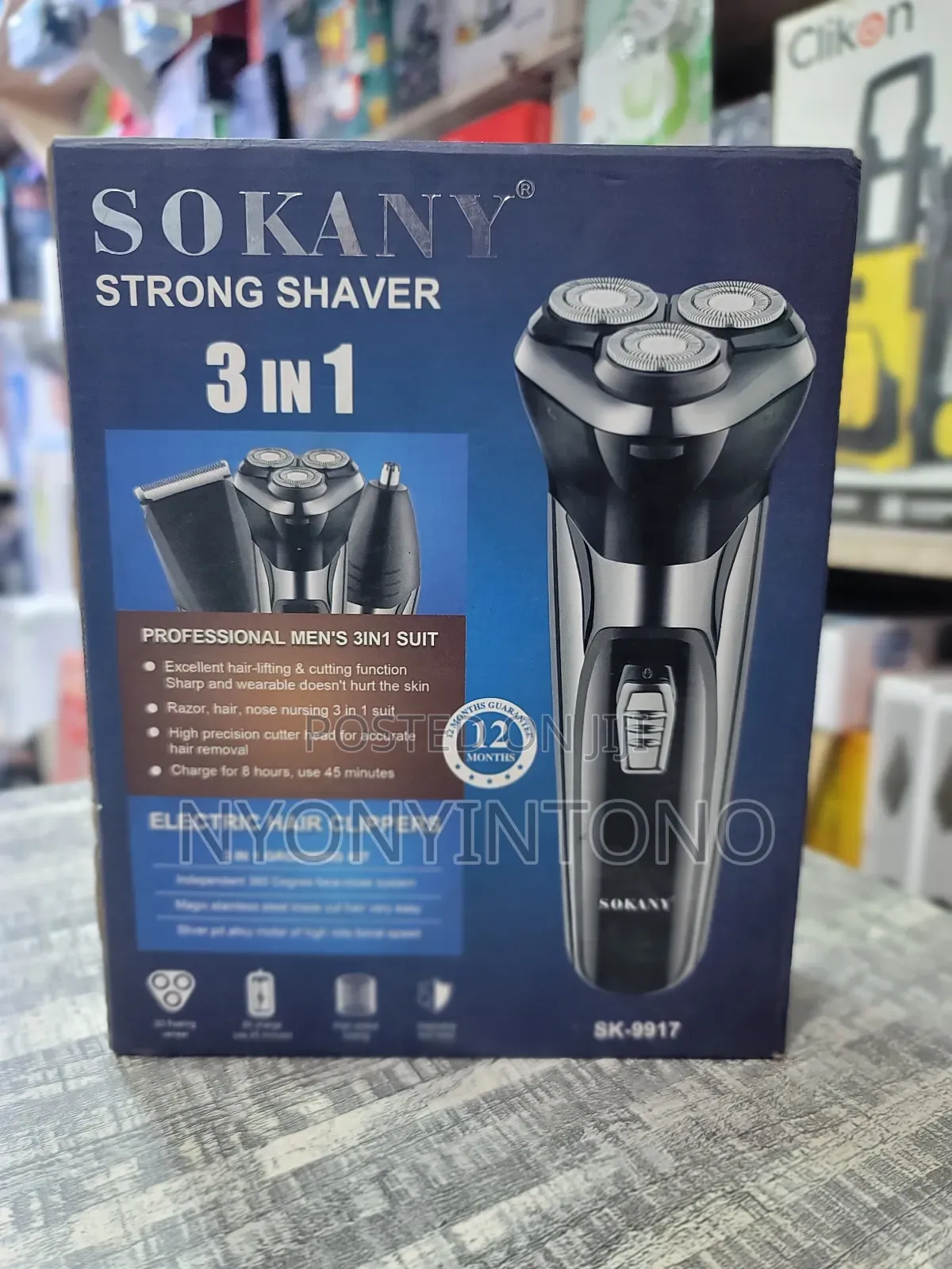 Sokany 3 in 1 Rechargeable Hair Clipper Nose Trimmer Shaver