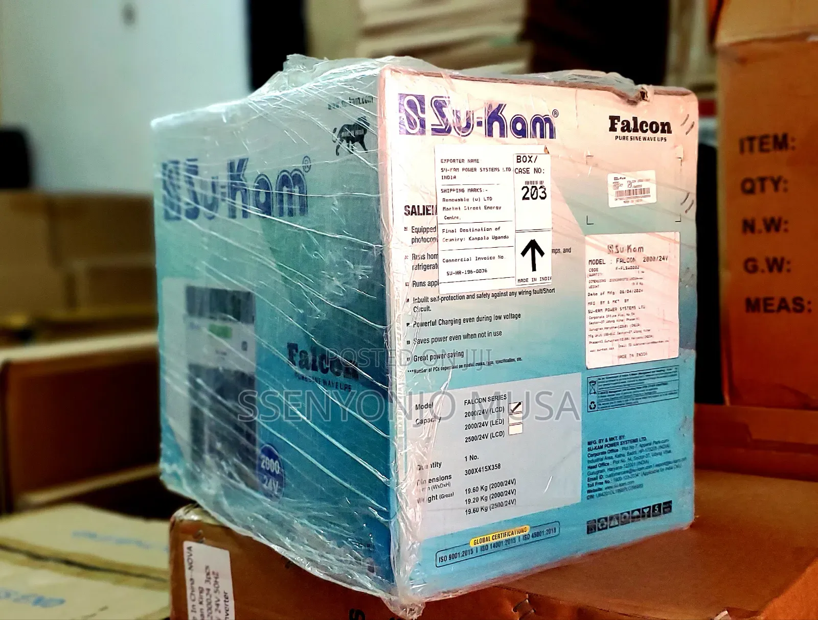 Sukam 2000/24v Falcon Sinewave Ups Inverter -1800w Load