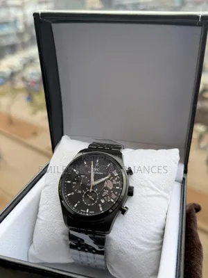 Iwc Schaffhausen Men's Matte Black Classy Wrist Watch