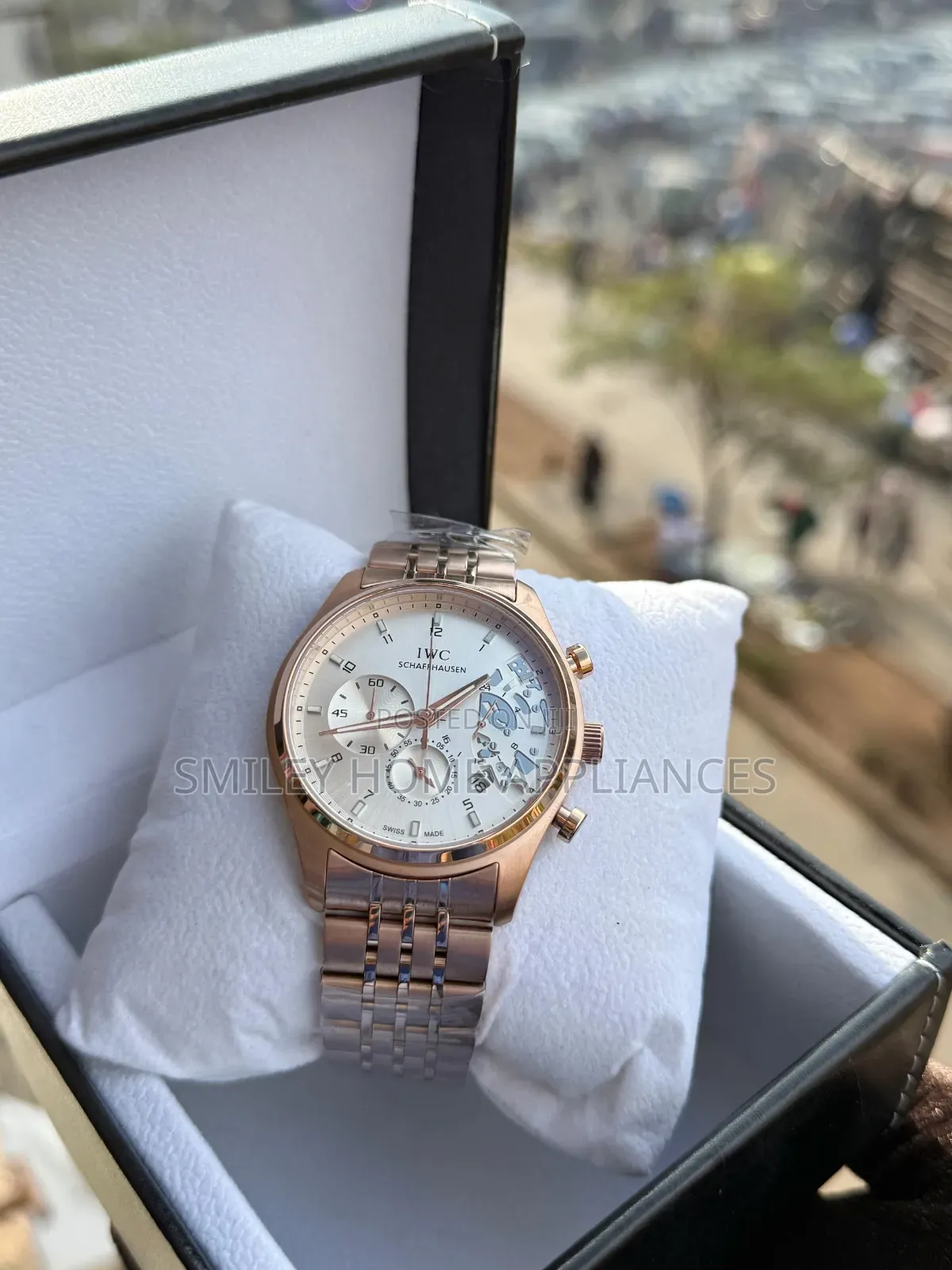 Iwc Schaffhausen Men's Fashionable Watch Silver Brown