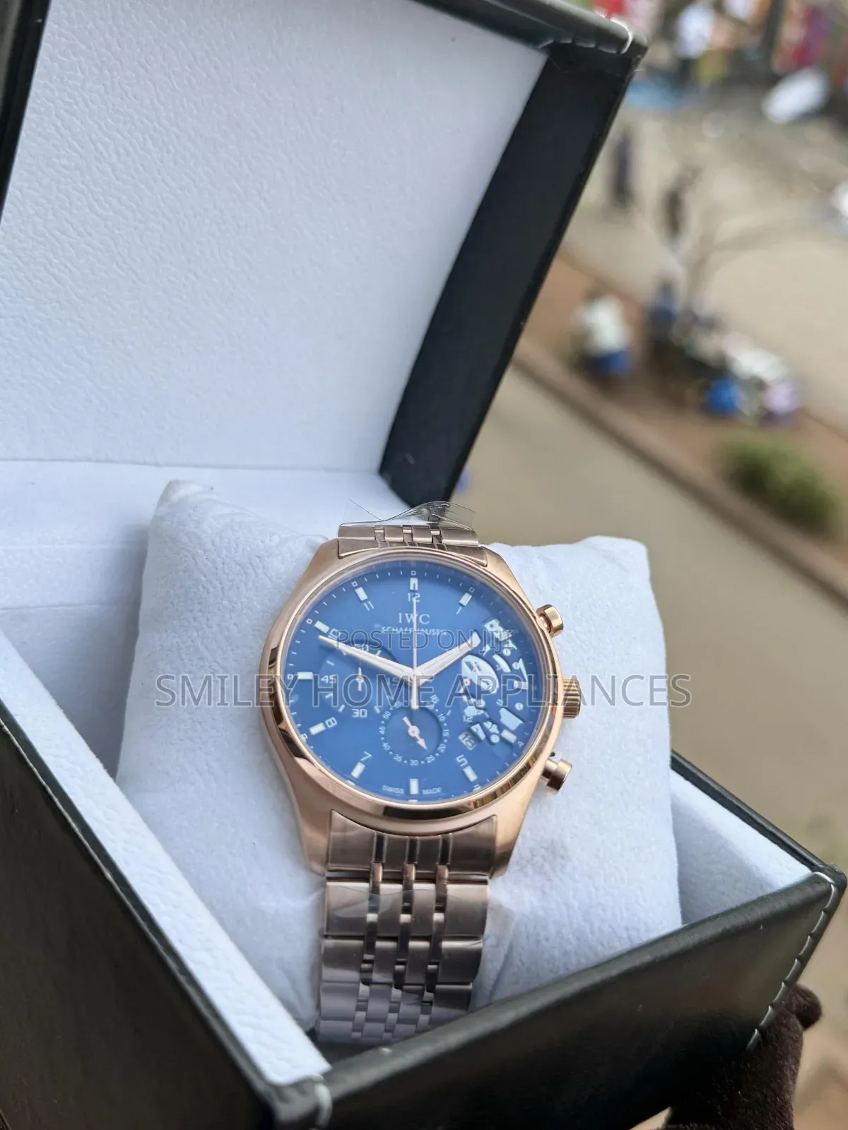 Iwc Schaffhausen Silver Gold Men's Wrist Gift Box Watch