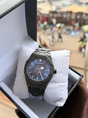 Audemars Piguet Men's Classic Black Watch With Blue Face