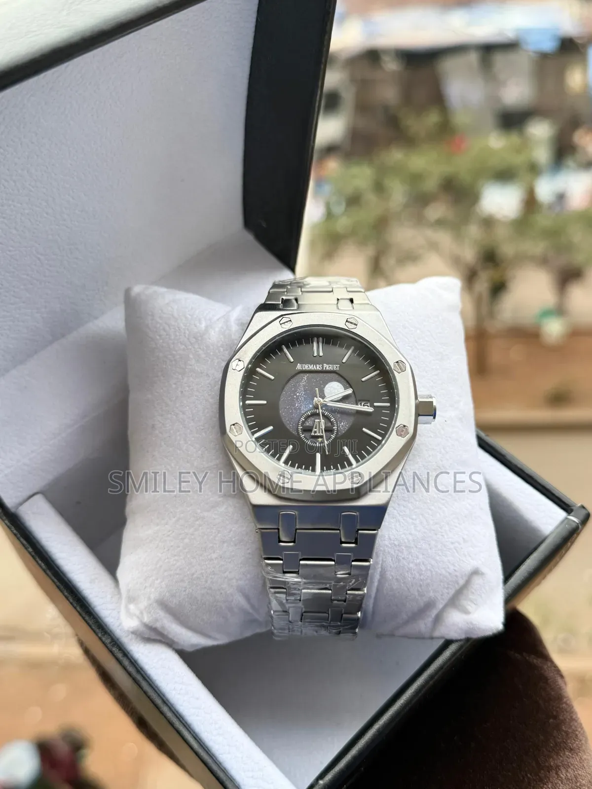 Audemars Piguet Men's Stainless Steel Watch With Black Face