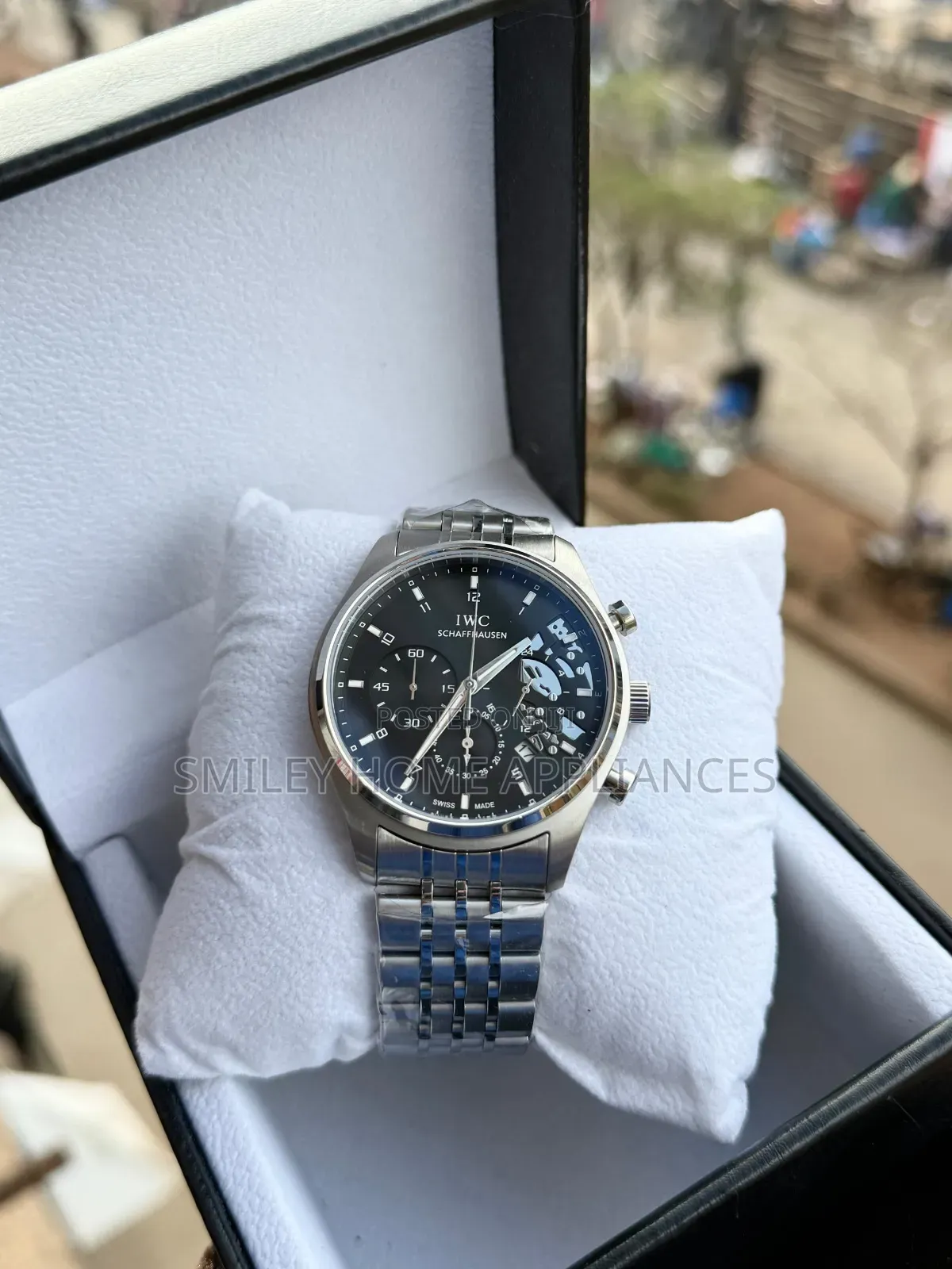 Stainless Steel Iwc Schaffhausen Men's Wrist Gift Box Watch