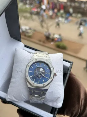 Original Ap Stainless Steel Men's Wrist Watch With Blue Face