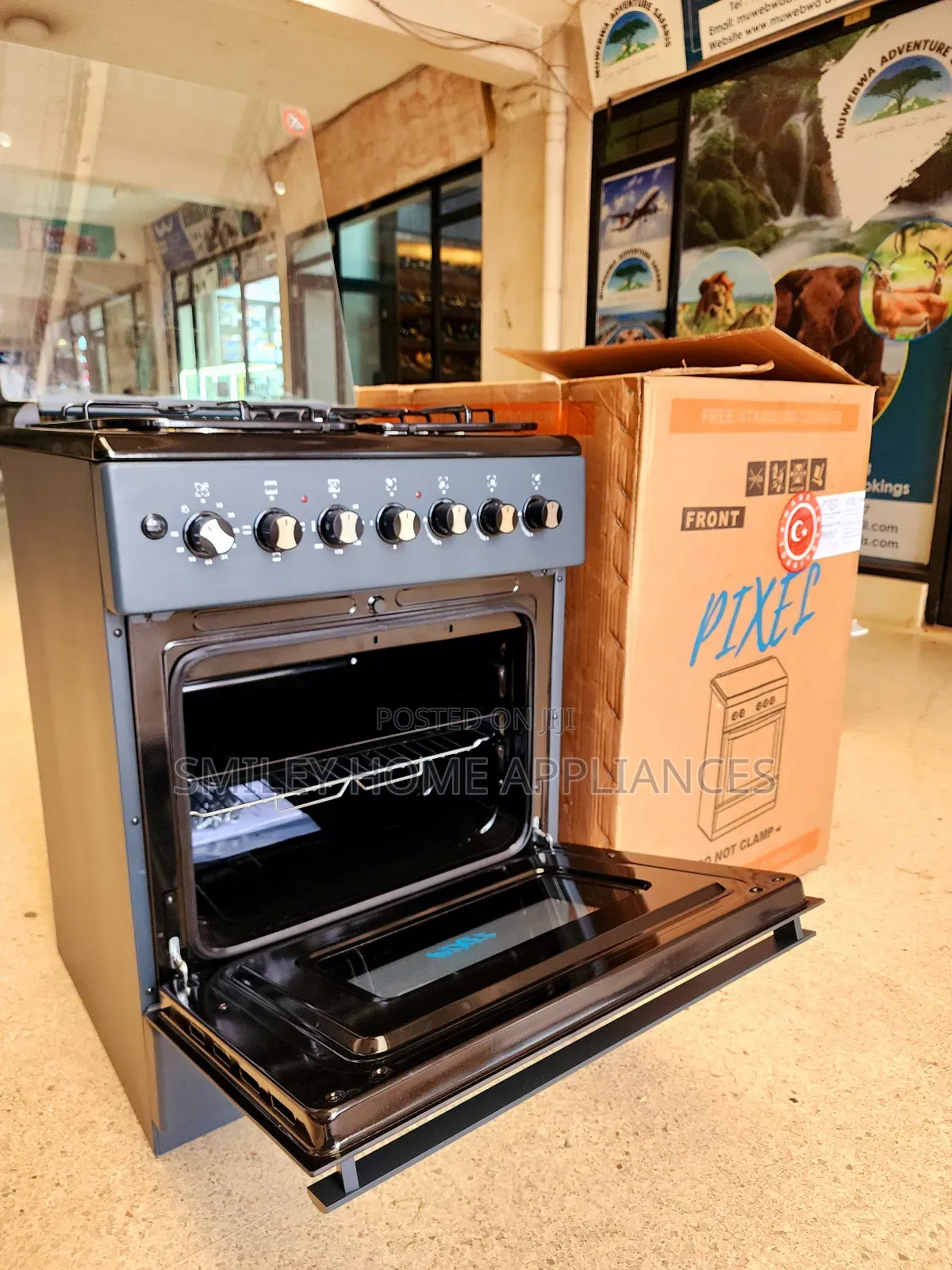 60cm by 60cm Pixels Gas Cooker (3+1) With a Turbo Oven Fan