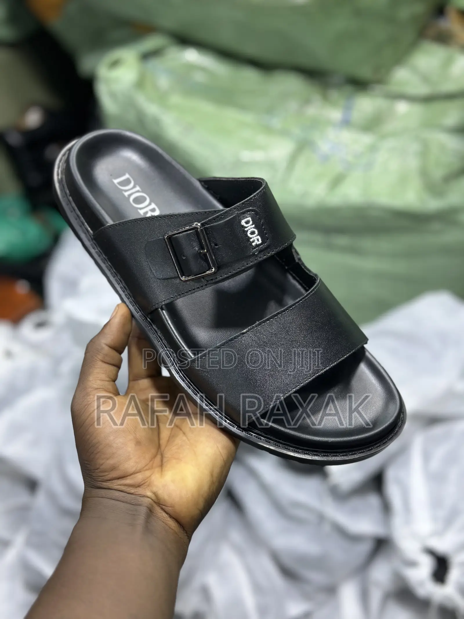 Original Men’S Dior Double Strap Leather Sandals