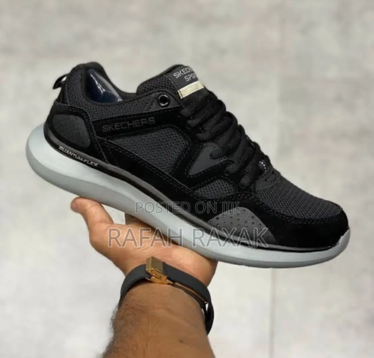 Original Black/Gray Skechers Quantum Flex Running Sneakers