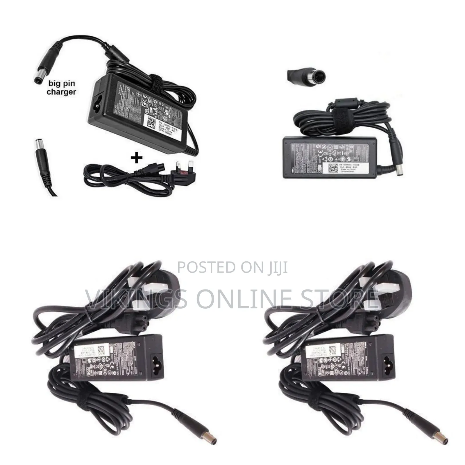 Dell Laptop Charger Big Pin 19.5v 3.34a (7.4 X 5.0mm) -Black