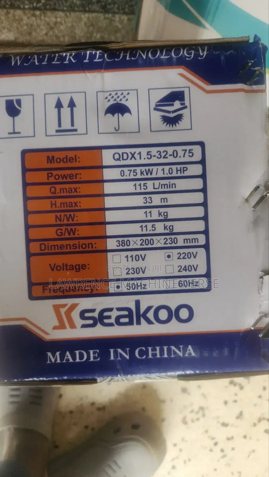Submersible Water Pump 33m Seakoo