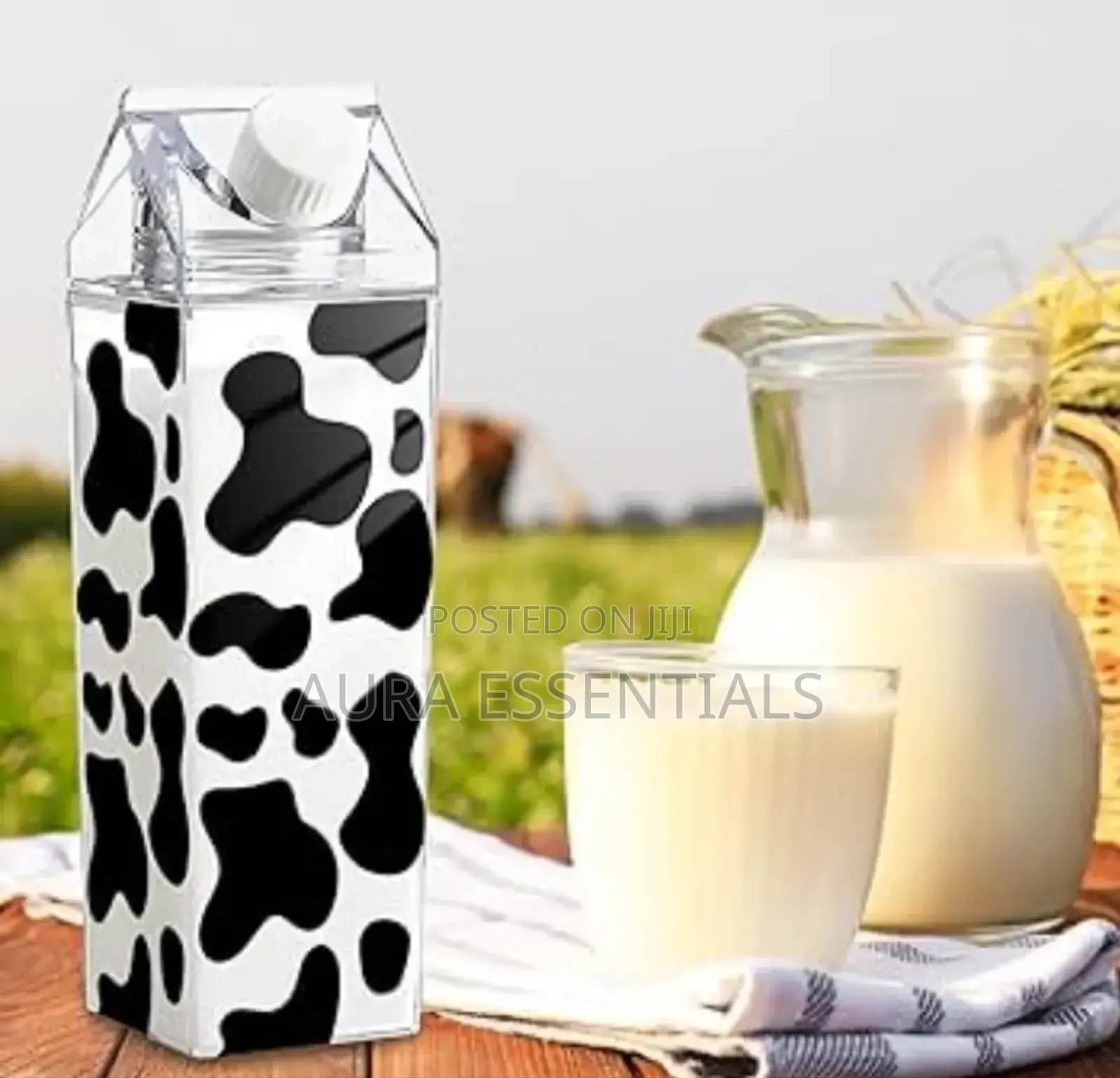 Whaline Cow Print Milk Carton Water Bottle 1l