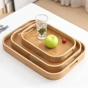3 Piece of Food Tray Bamboo Rectangle Serving Tray