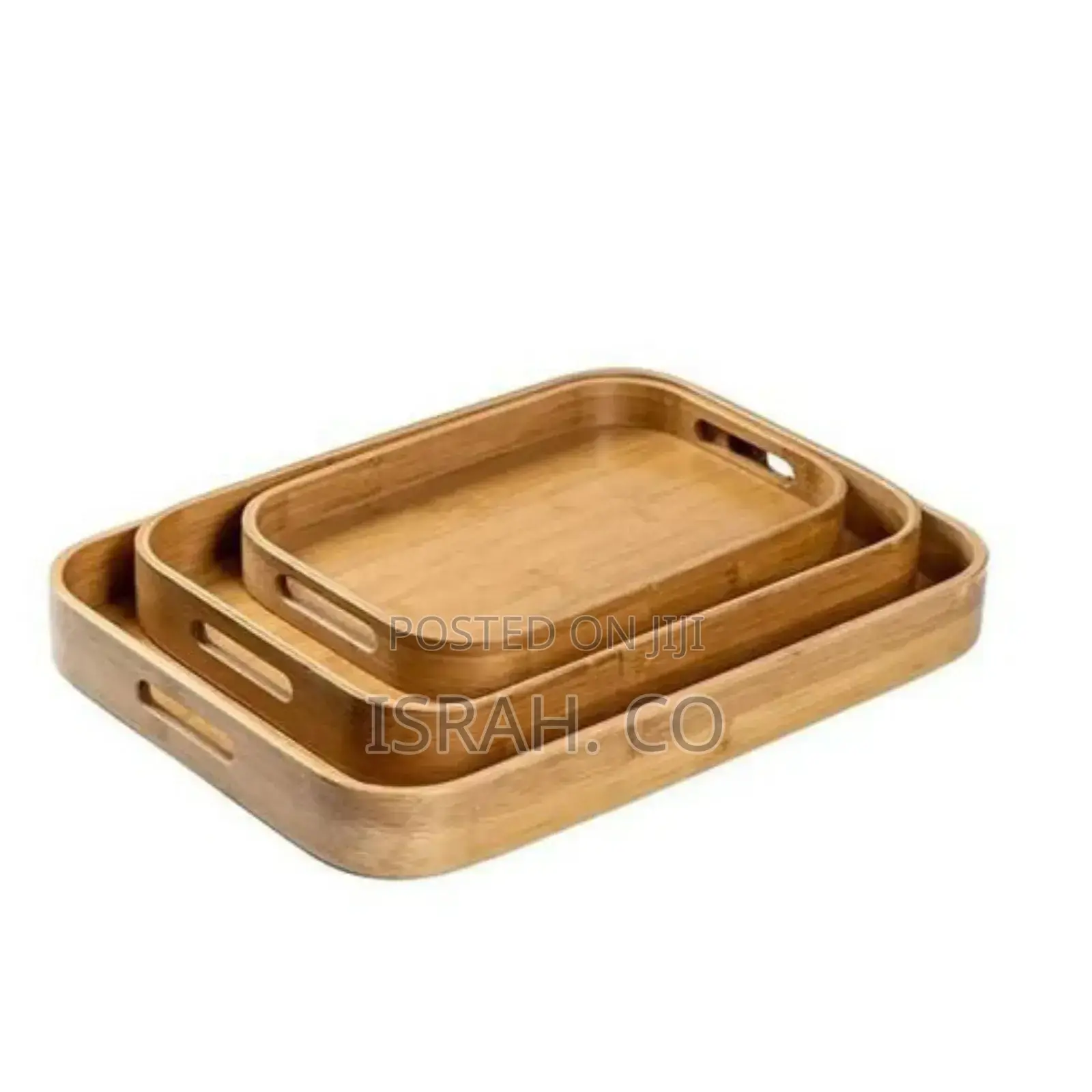 3 Piece of Food Tray Bamboo Rectangle Serving Tray