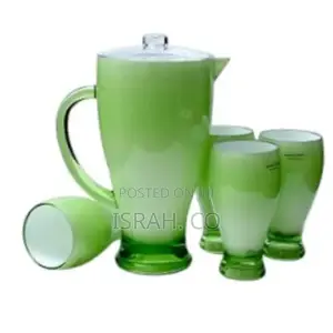 4piece Acrylic Juice Tumbler Cups and 1 Piece Jug Water Set-