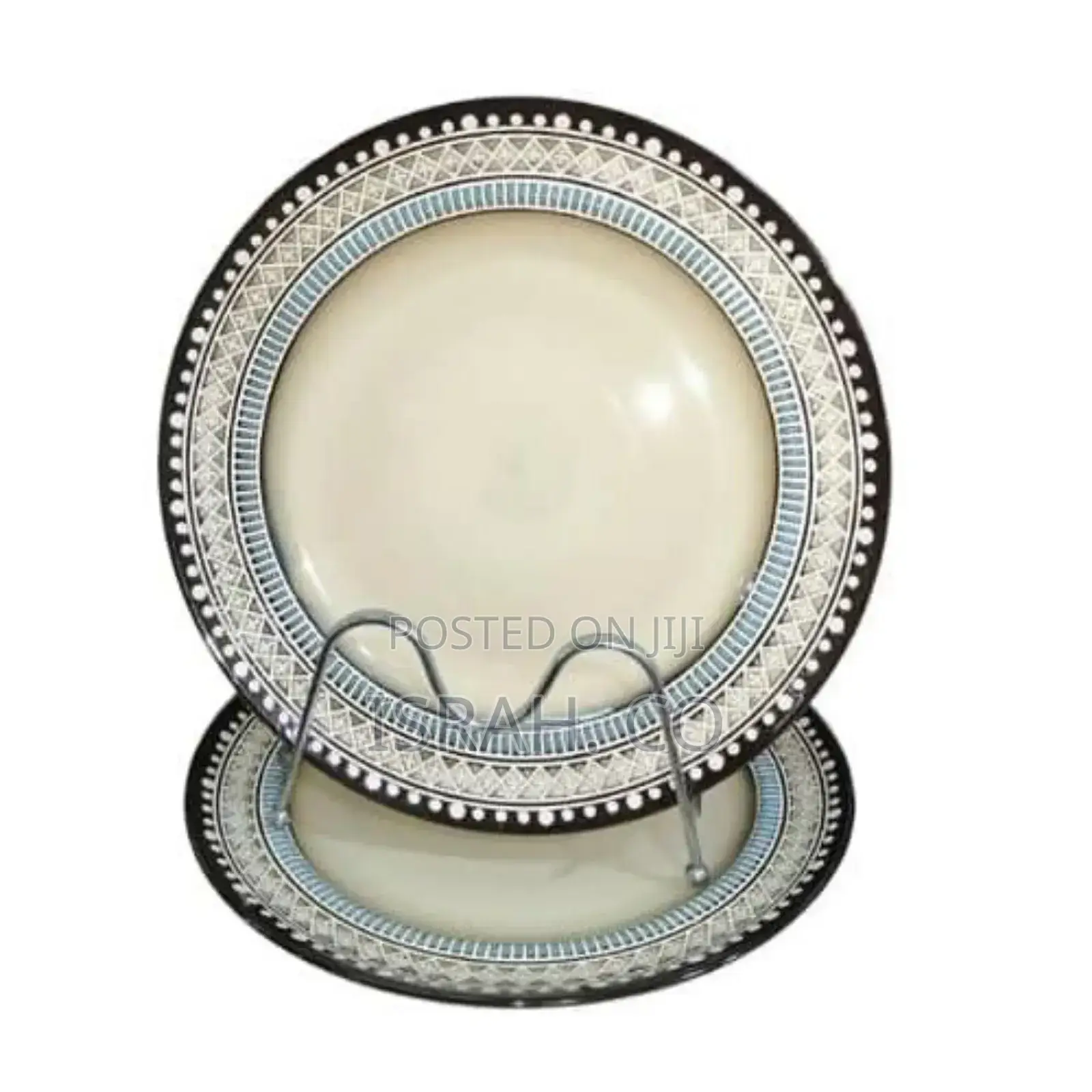 Blue Ceramic Serving Dinner Plates Set of 6,10 Inch Dish Set