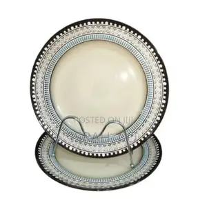 Blue Ceramic Serving Dinner Plates Set of 6,10 Inch Dish Set