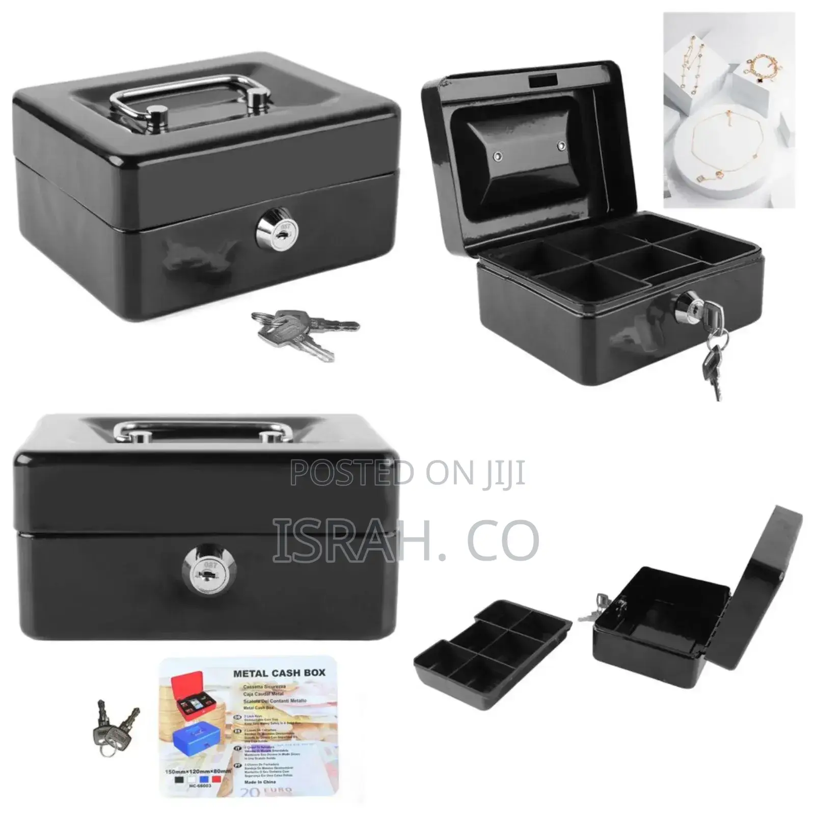 15*11.5*7.5cm Hc-66003 Robust Metal Cash Box