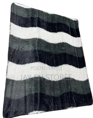 Blact White Grey Zigzag Fur Carpet Available