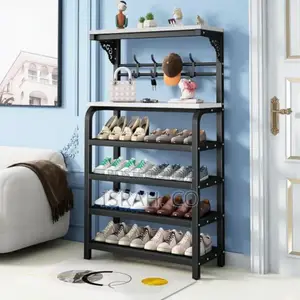 Metal Shoe Rack With 4 Levels Freestanding