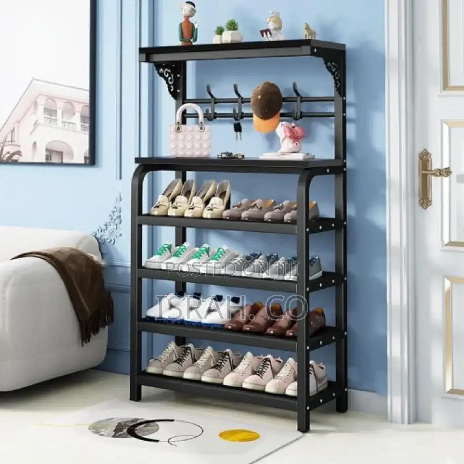 Metal Shoe Rack With 4 Levels Freestanding