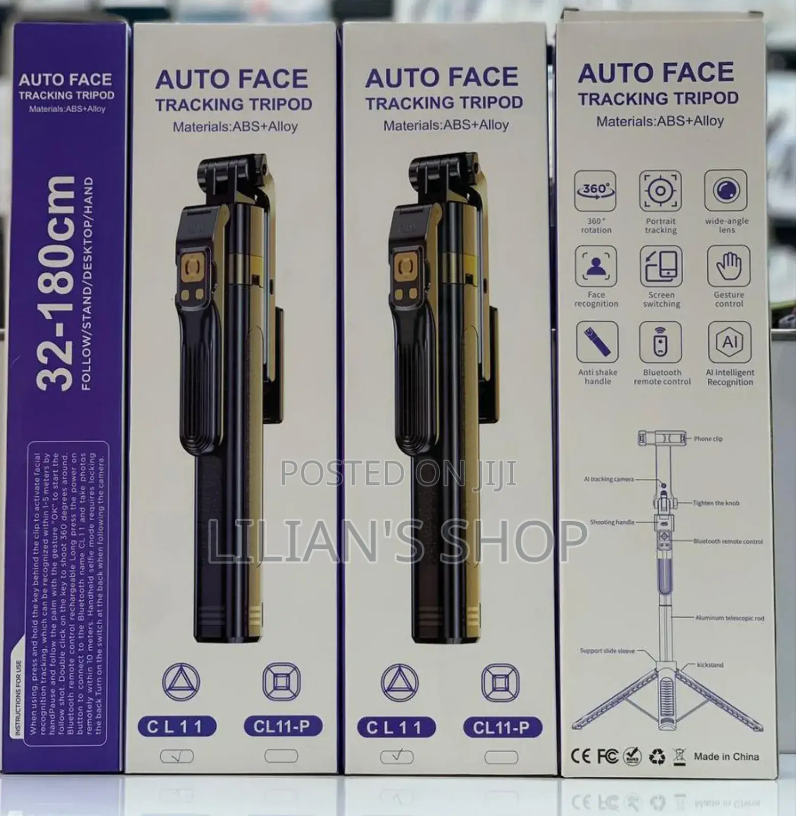 Cl11p Auto Face Tracking Selfie Stick Tripod 180cm