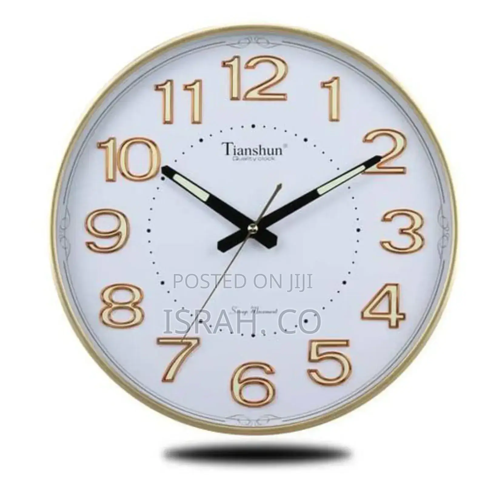 Tianshun Luxury Modern Wall Clock Round Shape 3d Numerals