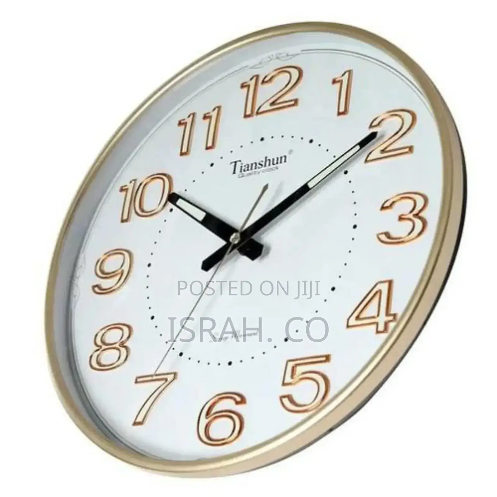 Tianshun Luxury Modern Wall Clock Round Shape 3d Numerals