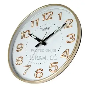 Tianshun Luxury Modern Wall Clock Round Shape 3d Numerals