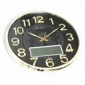 Diling Luxury Modern Wall Clock Round Shape 3d Digital