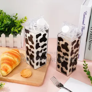 1l Handmade Black Cowprint Design Clearacrylic Water Bottle