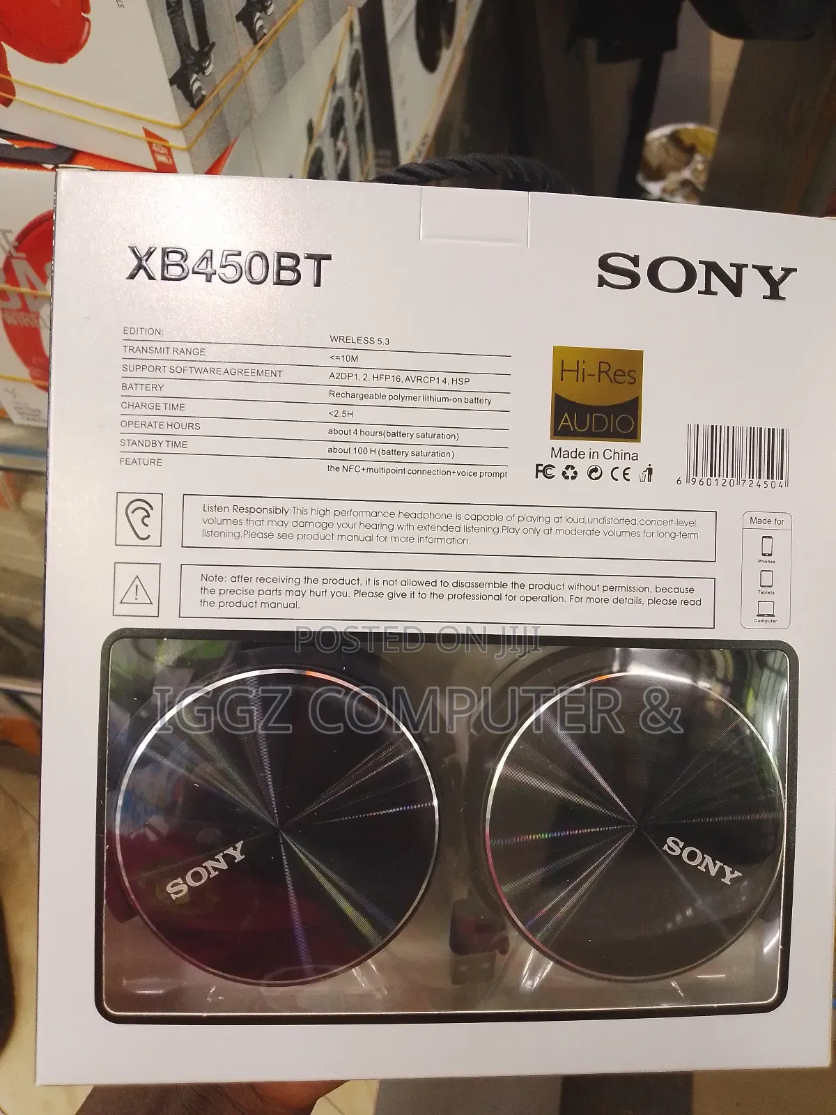 Sony Extra Bass Wireless Headphone (Xb450bt)