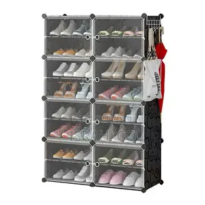 8 Tier Shoe Storage Cabinet 32 Pair Plastic