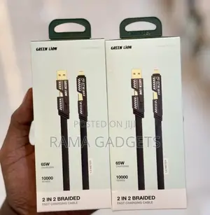 Green Lion 2in2 Braided Cable 65w 1.2metre