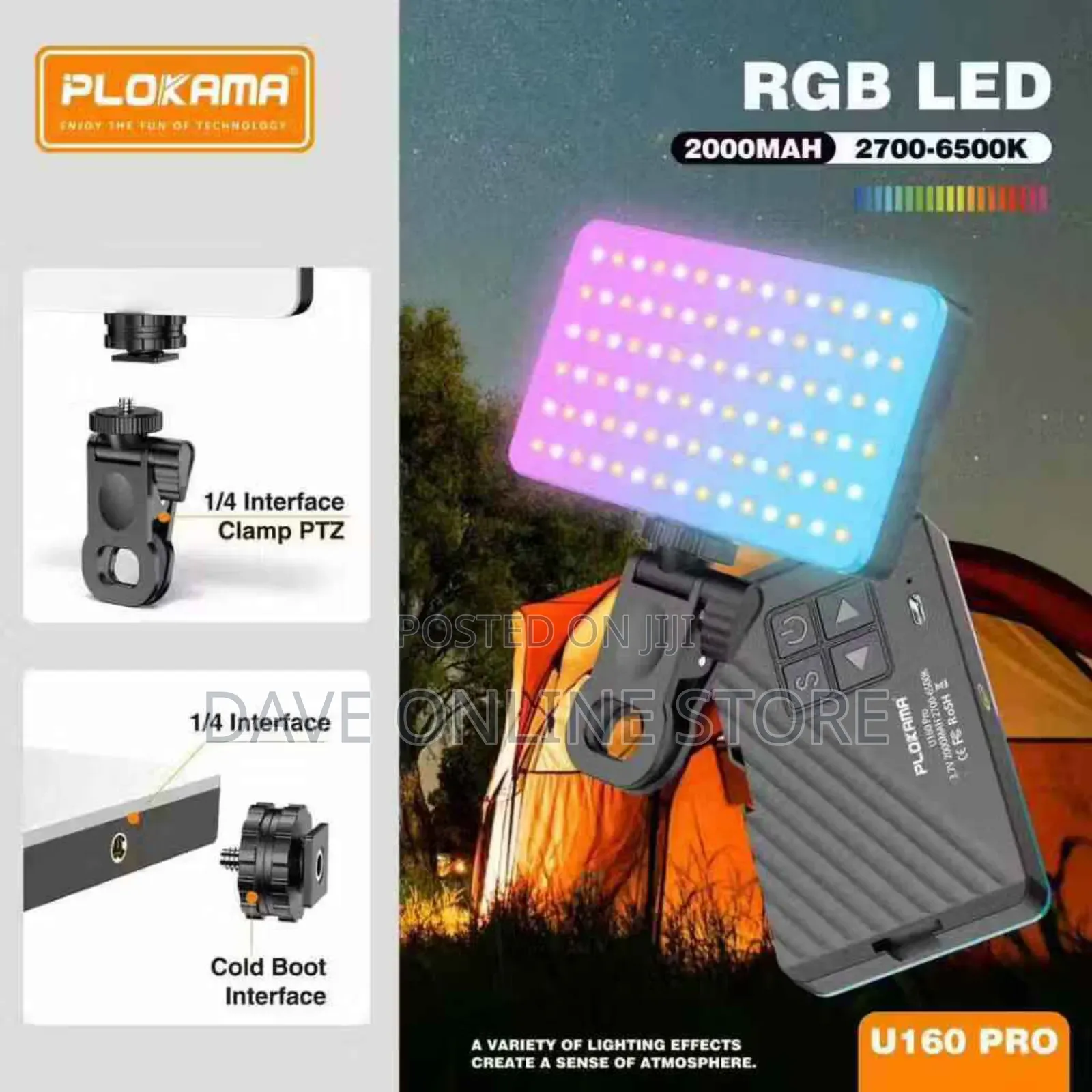 Lighting Plokama U160 Pro RGB Rechargeable Led Light