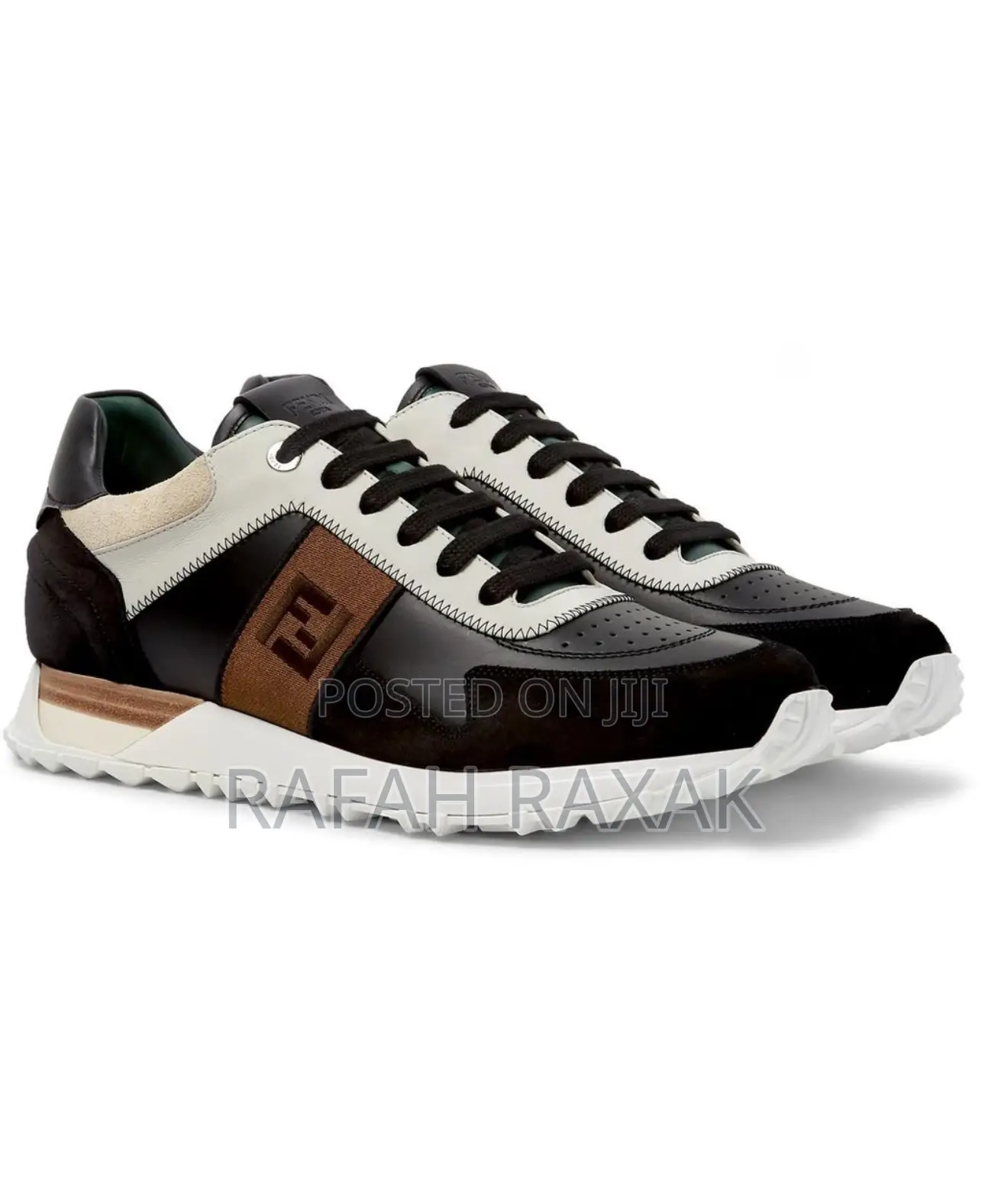 Original Fendi Luxury Casual Multicolor Suede Sneaker
