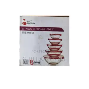 5 PCS Transparent Glass Bowl Set.