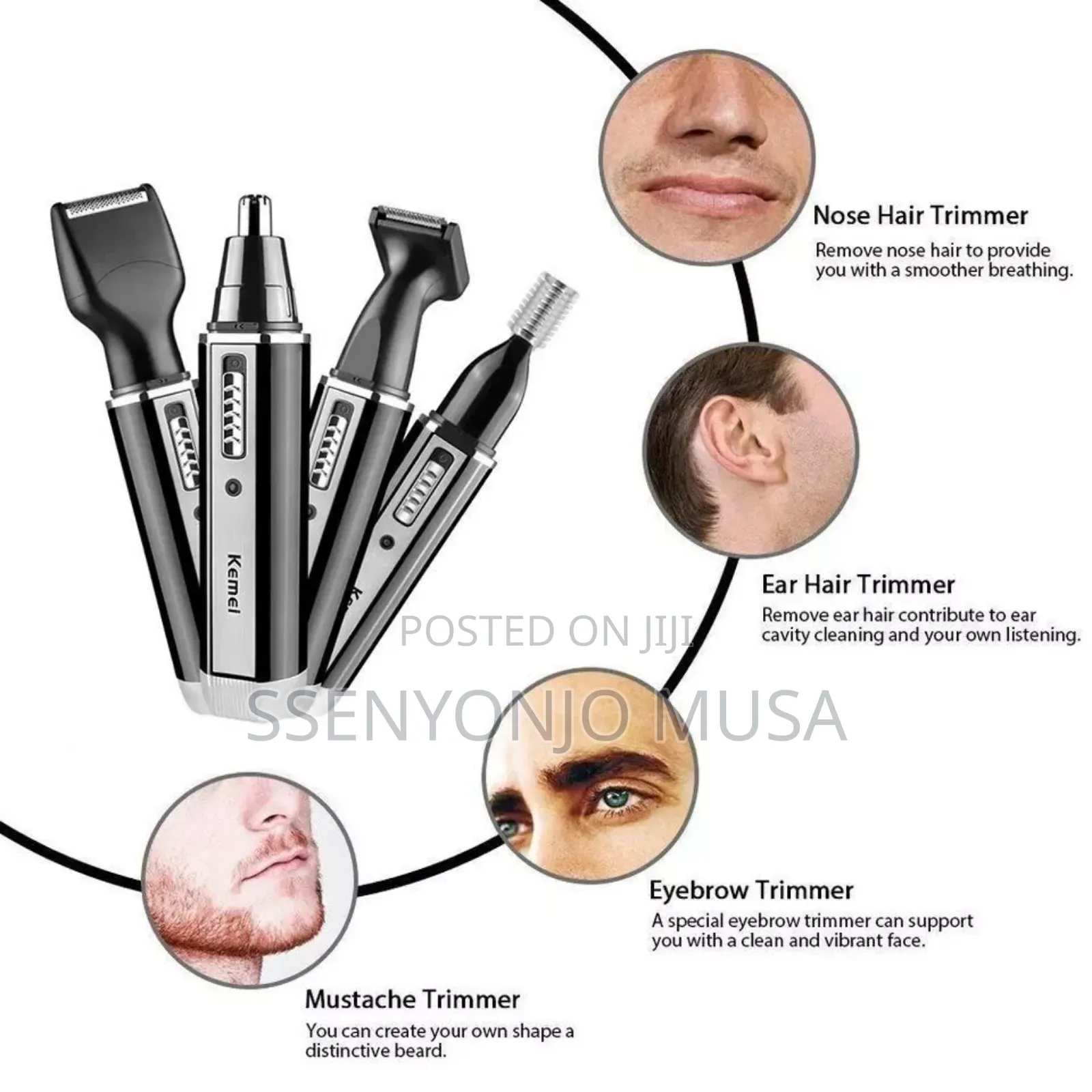 Kemei 4-in-1 Rechargeable Hair Trimmer Kit -Shaver for Beard