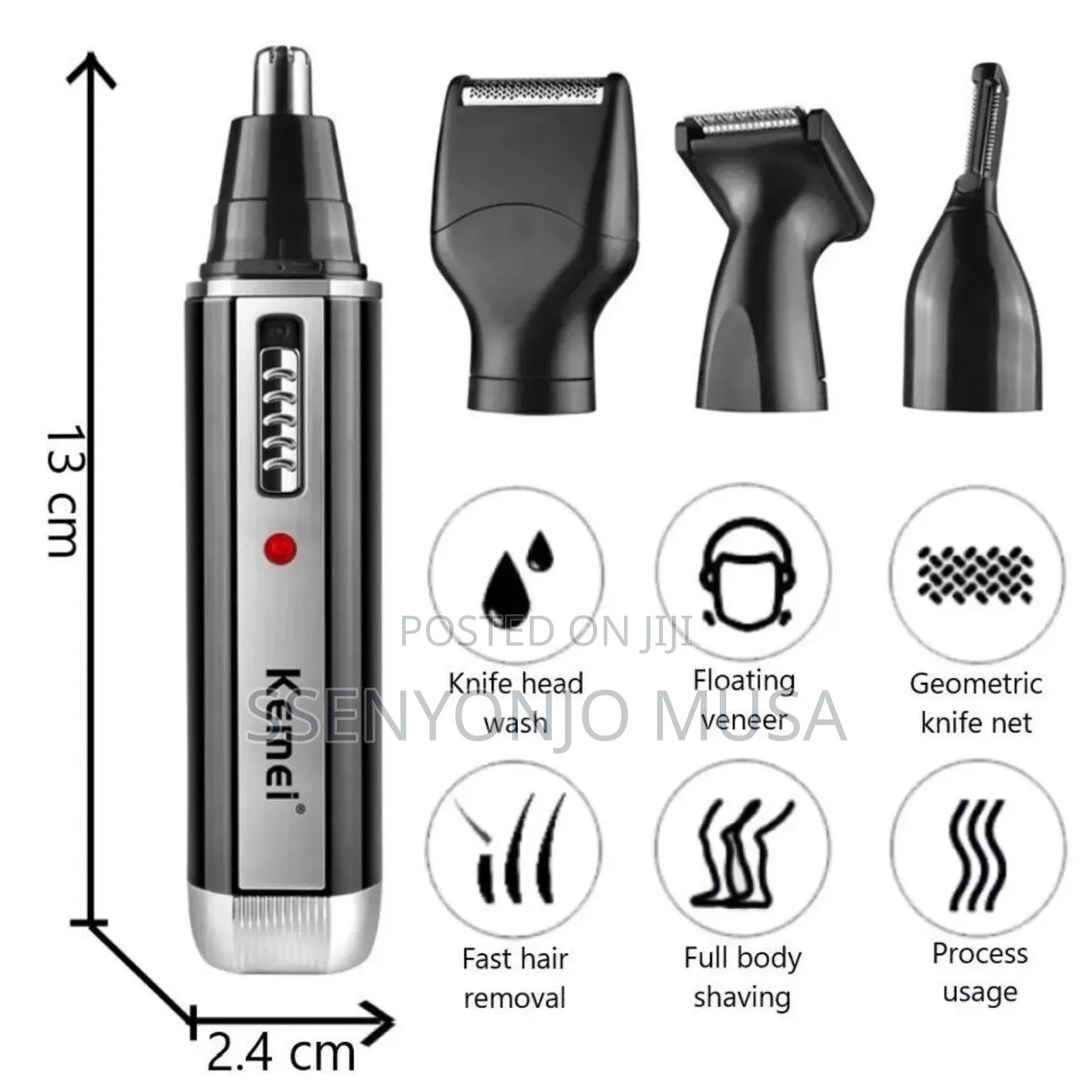 Kemei 4-in-1 Rechargeable Hair Trimmer Kit -Shaver for Beard