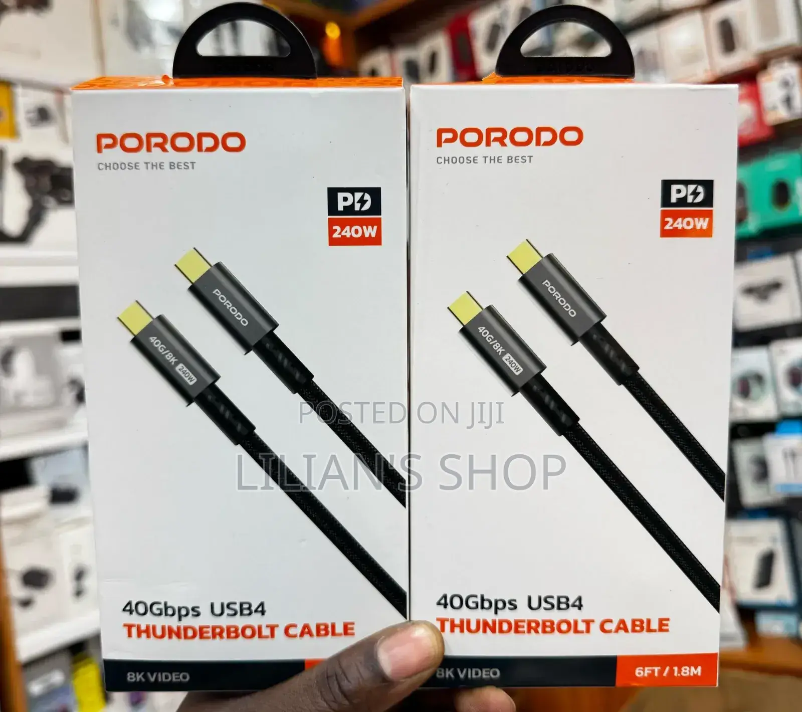 Porodo Woven Typec-C Cable 240w 40gbps 60hz.