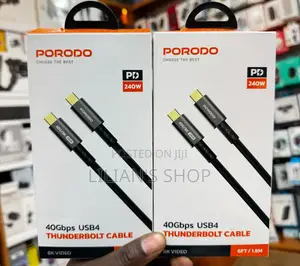 Porodo Woven Typec-C Cable 240w 40gbps 60hz.