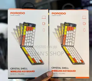 Porodo Crystal Shell Wireless Foldable Keyboard