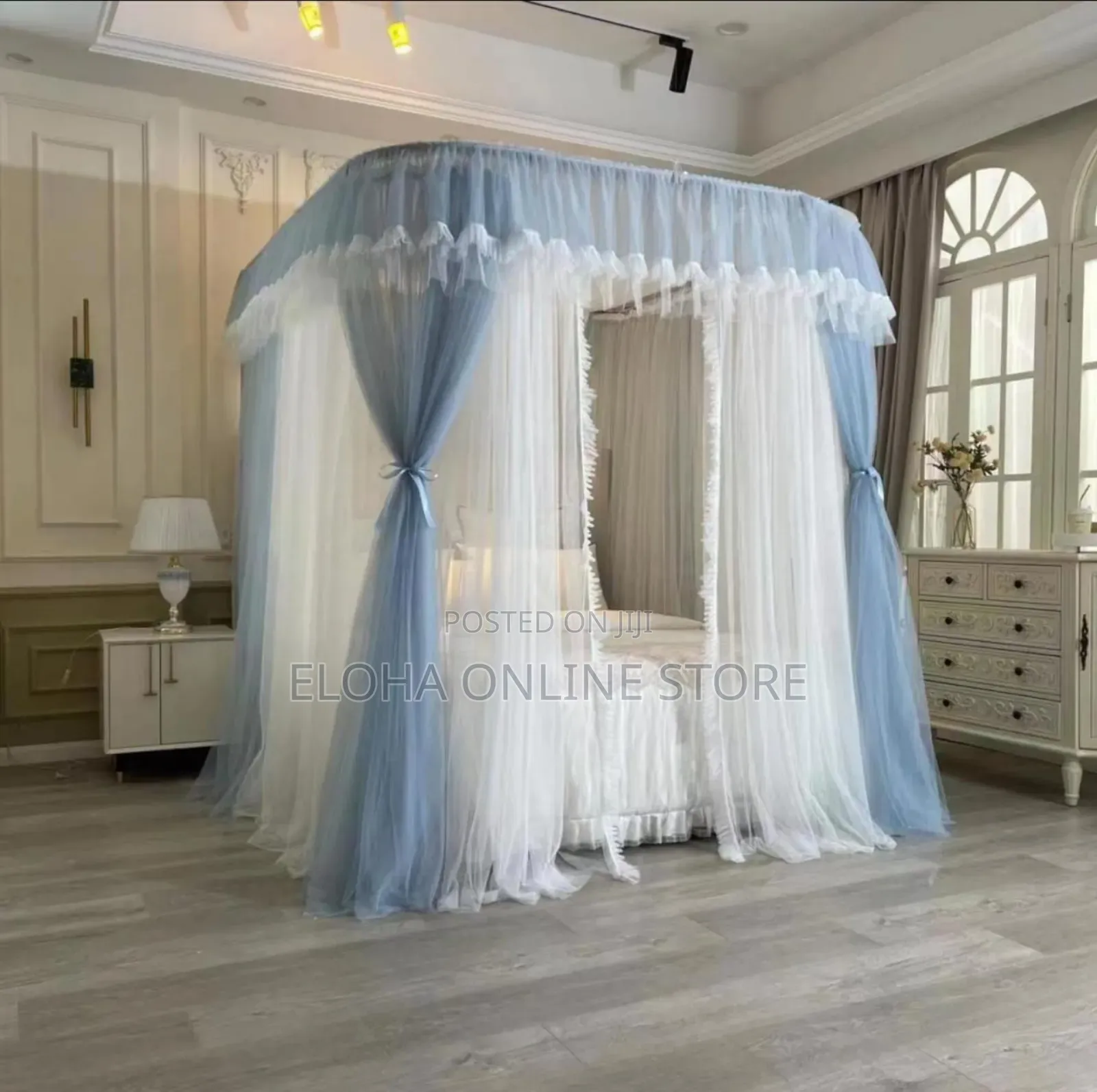 Luxurious Two Stand Rail Mosquito Net Double Color