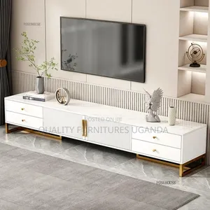 Photo - White and Gold Tv Stand