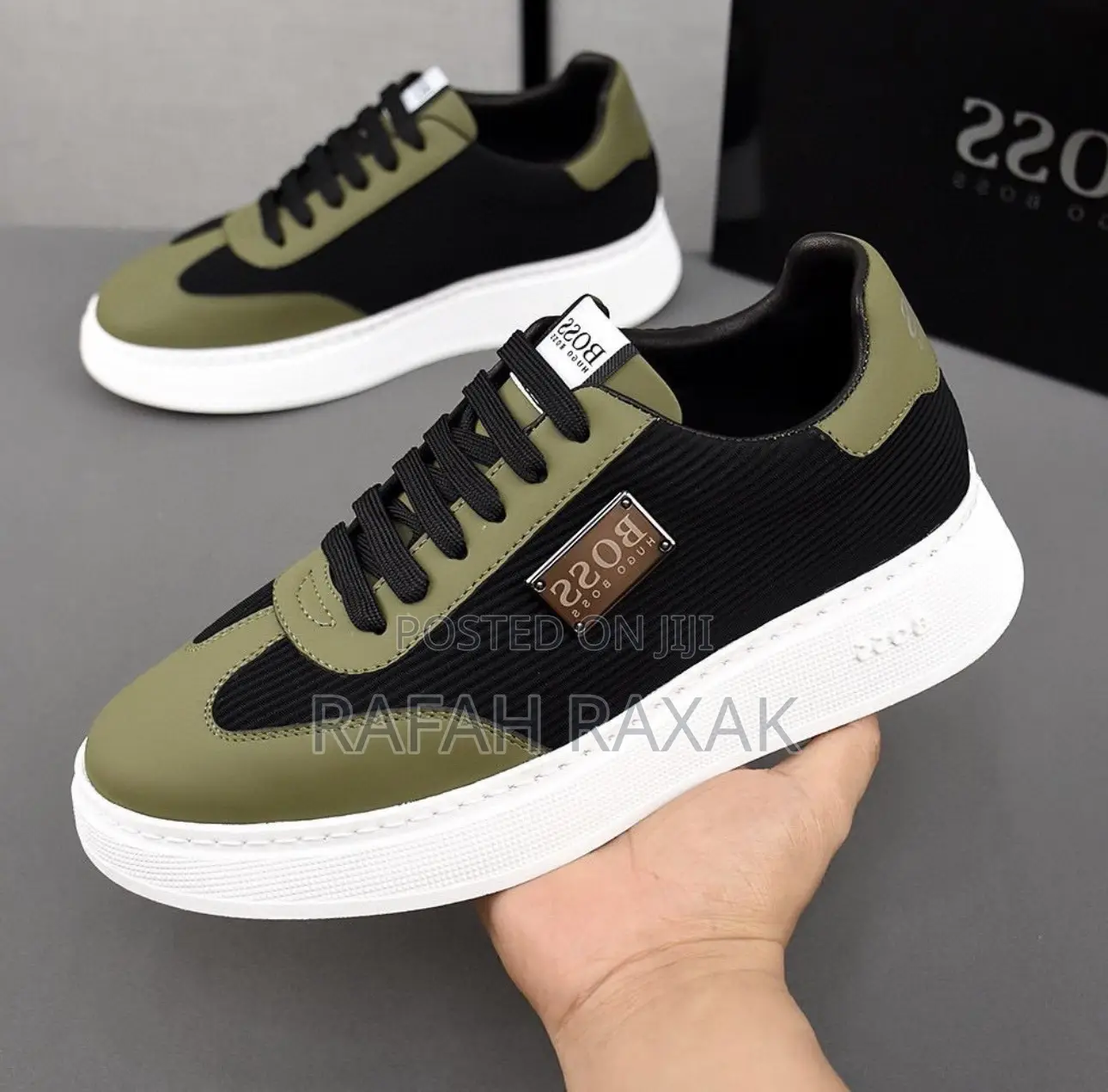 Original Black/Green Hugo Boss Luxury Designer Sneakers