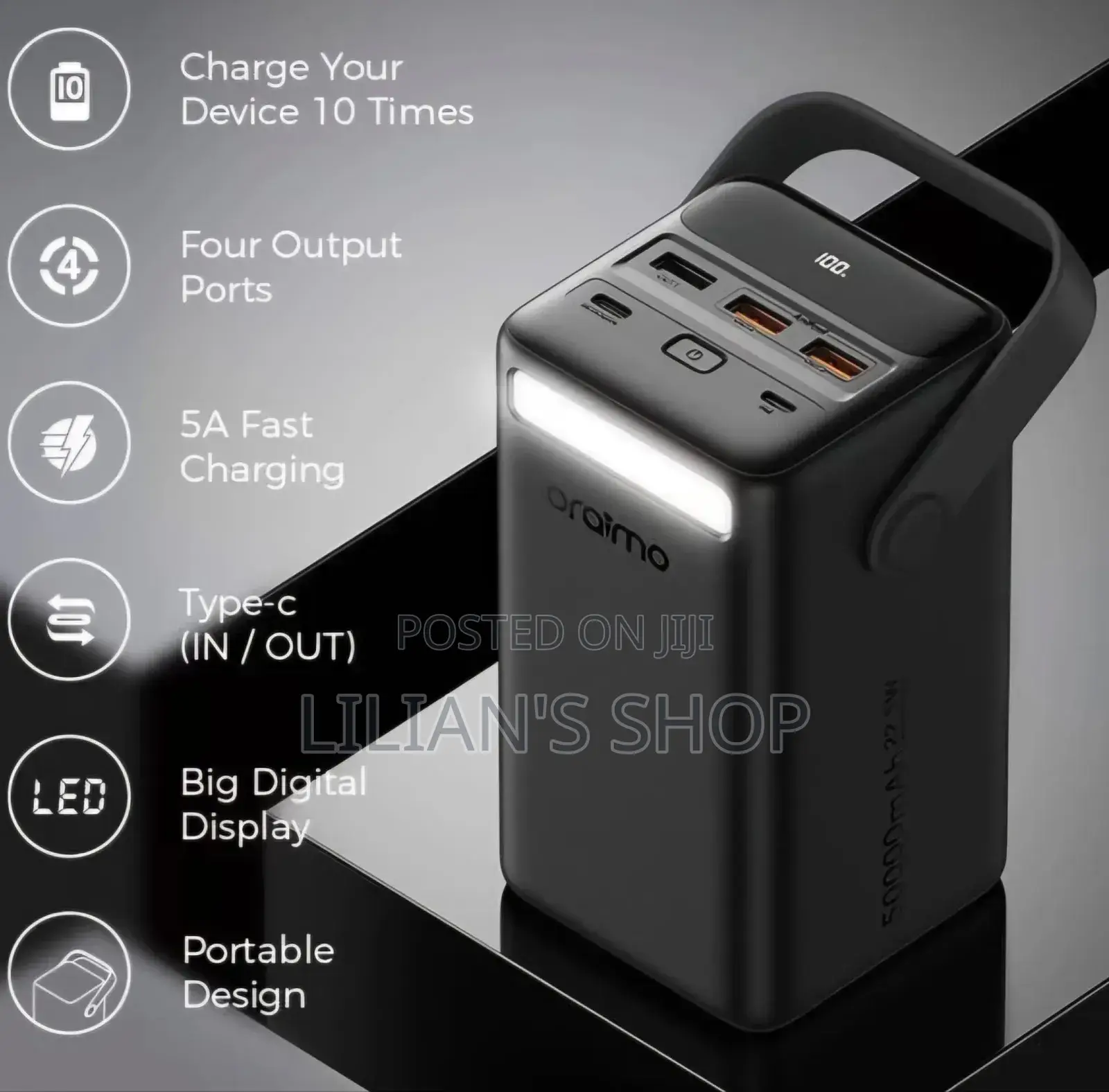 Oraimo Power Bank 50000mah Pd3.0 Qc3.0; 10-Times
